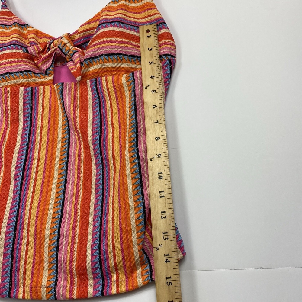 Jessica Simpson Womens‎ Tankini Top Front Tie Swimsuit Bathing Suit Swim Large - Picture 10 of 10